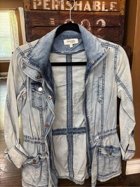 Charlotte Russe Pale Blue Light Wash Denim Jacket